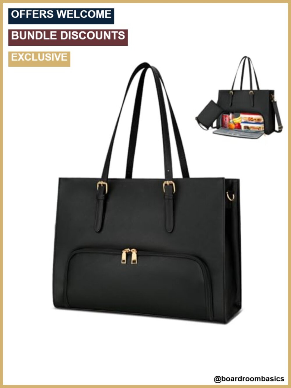 15.6" Laptop Tote Lunch Bag Insulated Work Briefcase
